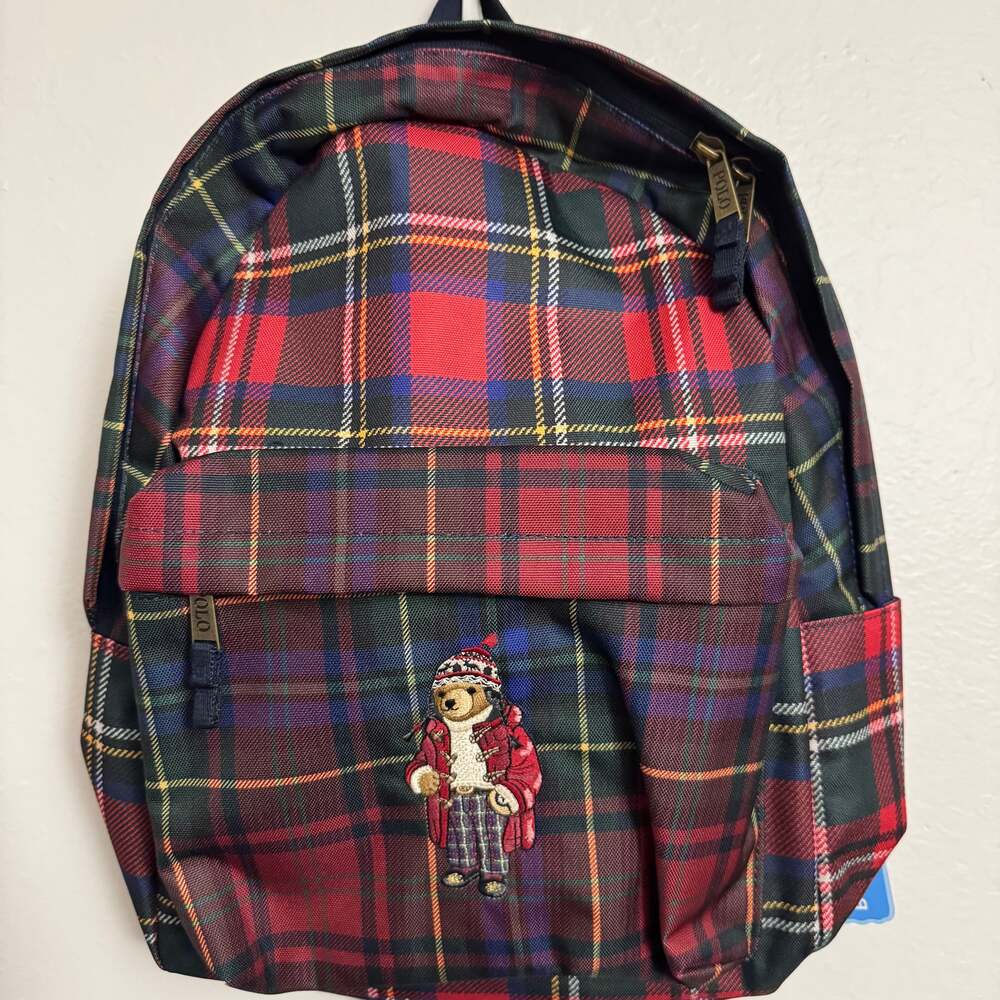 Polo Ralph Lauren Polo Bear Check-Pattern Backpack